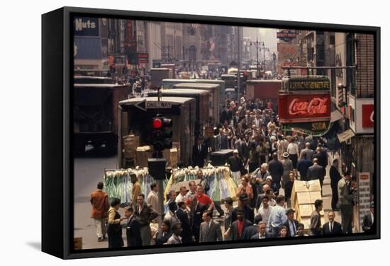 7th Avenue (Near the Intersection with 34th Street), New York, New York, 1960-Walter Sanders-Framed Stretched Canvas