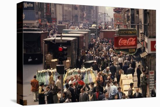 7th Avenue (Near the Intersection with 34th Street), New York, New York, 1960-Walter Sanders-Stretched Canvas