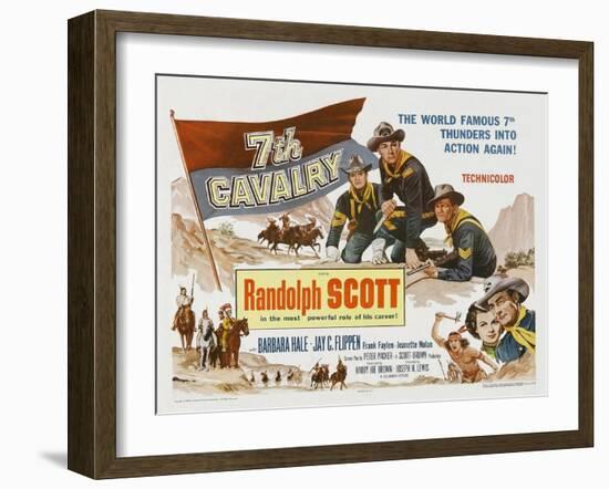 7th Cavalry, UK Movie Poster, 1956-null-Framed Art Print