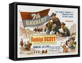 7th Cavalry, UK Movie Poster, 1956-null-Framed Stretched Canvas