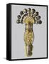 7th Century Bridge Style Gilt Silver Fibula with Embossed Decorations-null-Framed Stretched Canvas