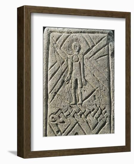 7th Century Funerary Monument with Christ's Figure, Civilization of the Franks-null-Framed Giclee Print