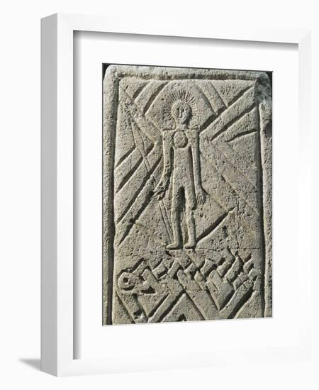 7th Century Funerary Monument with Christ's Figure, Civilization of the Franks-null-Framed Giclee Print