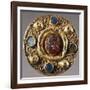 7th Century Round-Shaped Gold Fibula, from Tomb 57 at Castel Trosino, Italy-null-Framed Giclee Print