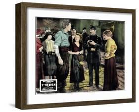 7th Heaven, (AKA Seventh Heaven), from Left, Charles Farrell, Janet Gaynor, Gladys Brockwell, 1927-null-Framed Art Print