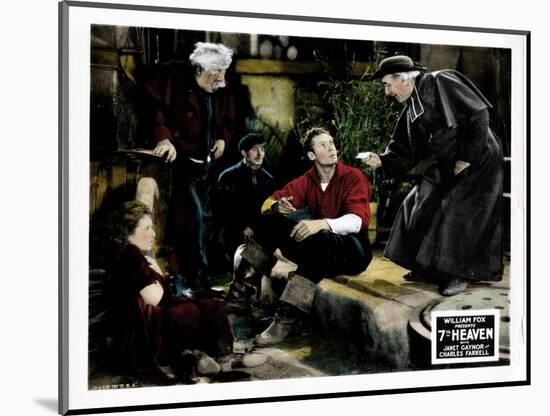 7th Heaven, (AKA Seventh Heaven), from Left, Janet Gaynor, Charles Farrell, Emile Chautard, 1927-null-Mounted Art Print