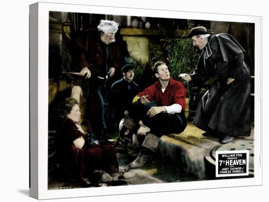 7th Heaven, (AKA Seventh Heaven), from Left, Janet Gaynor, Charles Farrell, Emile Chautard, 1927-null-Stretched Canvas