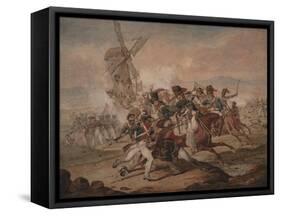 7th Queen's Own Hussars under Sir Edward Kerrison, Charging the French at Quatre Bras, 1818-Denis Dighton-Framed Stretched Canvas