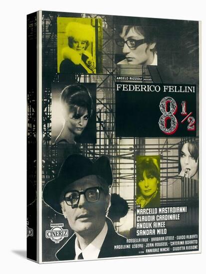 8 1/2, Directed by Federico Fellini, 1963-null-Stretched Canvas