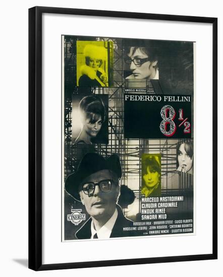 8 1/2, Directed by Federico Fellini, 1963-null-Framed Giclee Print