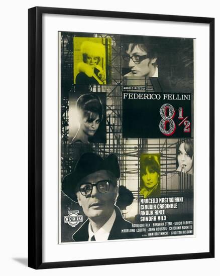 8 1/2, Directed by Federico Fellini, 1963-null-Framed Giclee Print