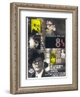 8 1/2, French poster, Marcello Mastroianni, 1963-null-Framed Art Print