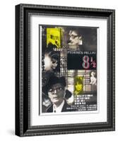 8 1/2, French poster, Marcello Mastroianni, 1963-null-Framed Art Print