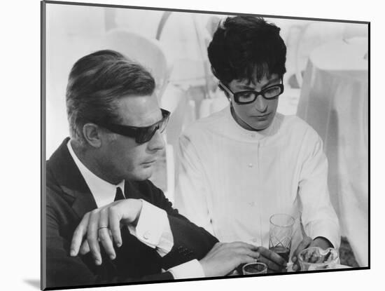 8 1/2, from Left: Marcello Mastroianni, Anouk Aimee, 1963-null-Mounted Photo