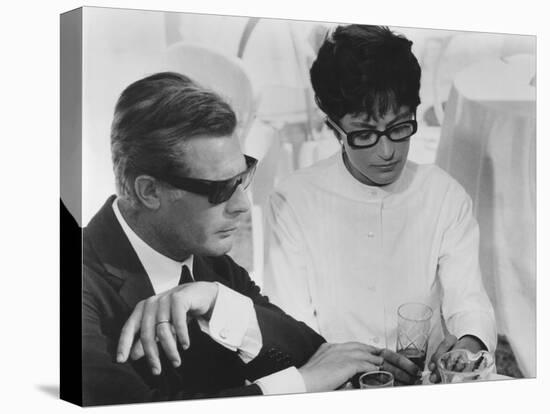 8 1/2, from Left: Marcello Mastroianni, Anouk Aimee, 1963-null-Stretched Canvas