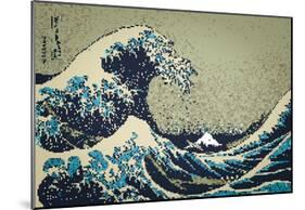 8-Bit Art Great Wave-null-Mounted Poster