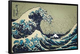 8-Bit Art Great Wave-null-Framed Poster