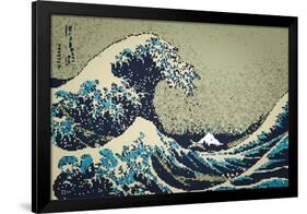 8-Bit Art Great Wave-null-Framed Poster