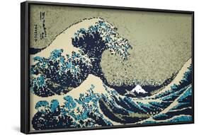 8-Bit Art Great Wave-null-Framed Poster