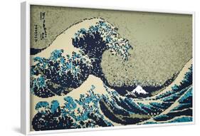 8-Bit Art Great Wave-null-Framed Poster