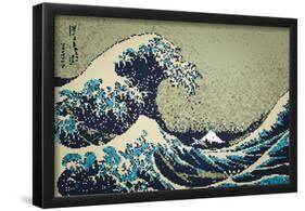 8-Bit Art Great Wave-null-Framed Poster