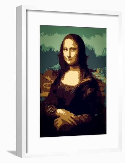 8-Bit Art Mona Lisa-null-Framed Poster