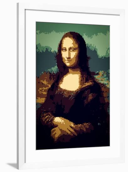 8-Bit Art Mona Lisa-null-Framed Poster