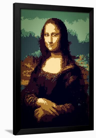 8-Bit Art Mona Lisa-null-Framed Poster