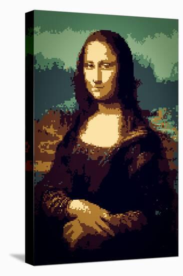 8-Bit Art Mona Lisa-null-Stretched Canvas