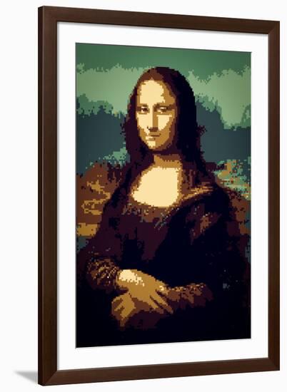 8-Bit Art Mona Lisa-null-Framed Art Print