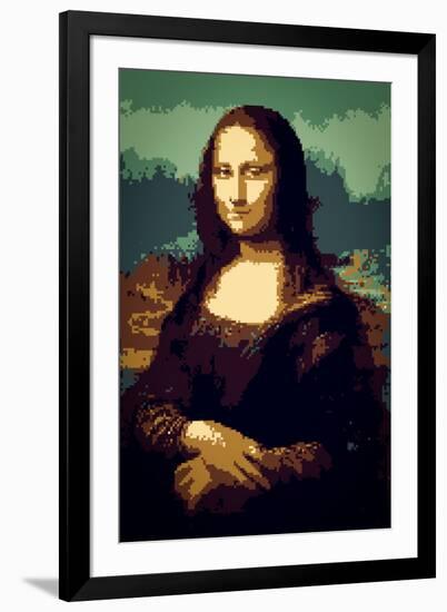 8-Bit Art Mona Lisa-null-Framed Art Print