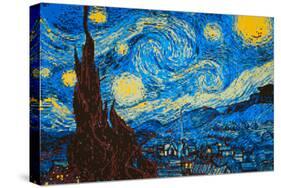 8-Bit Art The Starry Night-null-Stretched Canvas