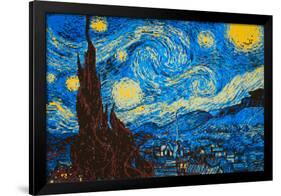 8-Bit Art The Starry Night-null-Framed Poster