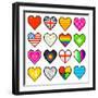 8-Bit Assorted Pixel Hearts-wongstock-Framed Premium Giclee Print