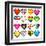 8-Bit Assorted Pixel Hearts-wongstock-Framed Art Print