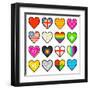 8-Bit Assorted Pixel Hearts-wongstock-Framed Art Print