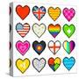 8-Bit Assorted Pixel Hearts-wongstock-Stretched Canvas