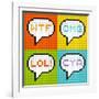 8-Bit Pixel 3-Letter Acronyms in Speech Bubbles-wongstock-Framed Art Print