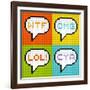 8-Bit Pixel 3-Letter Acronyms in Speech Bubbles-wongstock-Framed Art Print