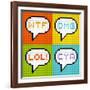 8-Bit Pixel 3-Letter Acronyms in Speech Bubbles-wongstock-Framed Art Print