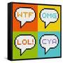 8-Bit Pixel 3-Letter Acronyms in Speech Bubbles-wongstock-Framed Stretched Canvas