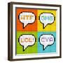 8-Bit Pixel 3-Letter Acronyms in Speech Bubbles-wongstock-Framed Art Print