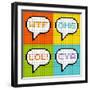 8-Bit Pixel 3-Letter Acronyms in Speech Bubbles-wongstock-Framed Art Print