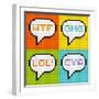 8-Bit Pixel 3-Letter Acronyms in Speech Bubbles-wongstock-Framed Art Print