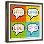 8-Bit Pixel 3-Letter Acronyms in Speech Bubbles-wongstock-Framed Premium Giclee Print