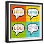 8-Bit Pixel 3-Letter Acronyms in Speech Bubbles-wongstock-Framed Premium Giclee Print