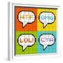 8-Bit Pixel 3-Letter Acronyms in Speech Bubbles-wongstock-Framed Premium Giclee Print