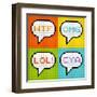 8-Bit Pixel 3-Letter Acronyms in Speech Bubbles-wongstock-Framed Art Print