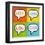 8-Bit Pixel 3-Letter Acronyms in Speech Bubbles-wongstock-Framed Art Print