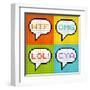 8-Bit Pixel 3-Letter Acronyms in Speech Bubbles-wongstock-Framed Art Print